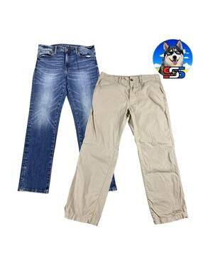 American Eagle Jeans  Slim Straight  Orignal Straight Chinos 33 x 30 (Lot of 2)